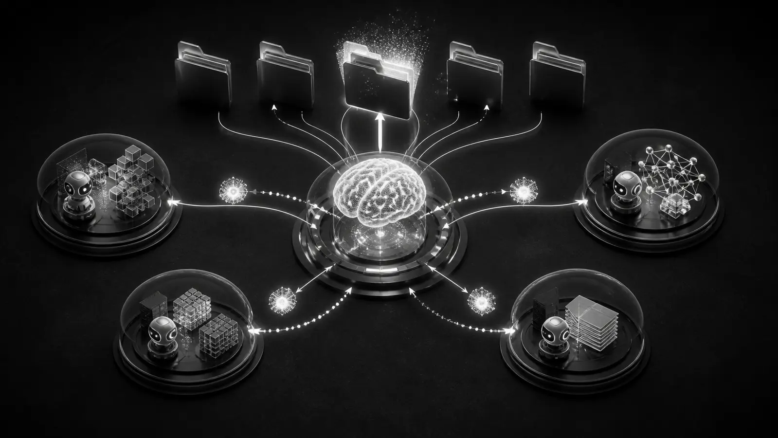 Central AI orchestrator delegating work to isolated subagents and modular skills